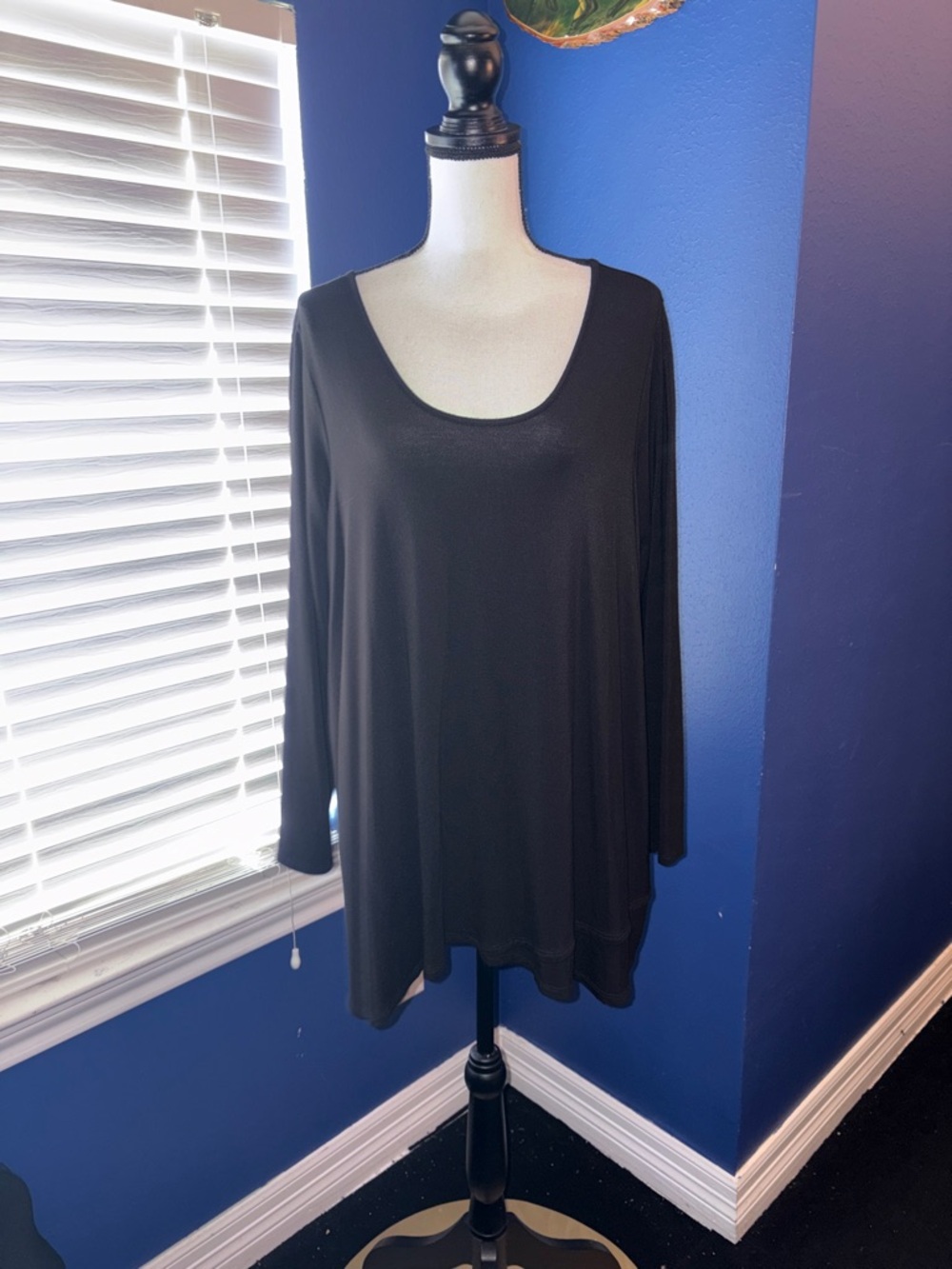 Joan Vass Studio Black Long Sleeve Tunic Top – Size 1X